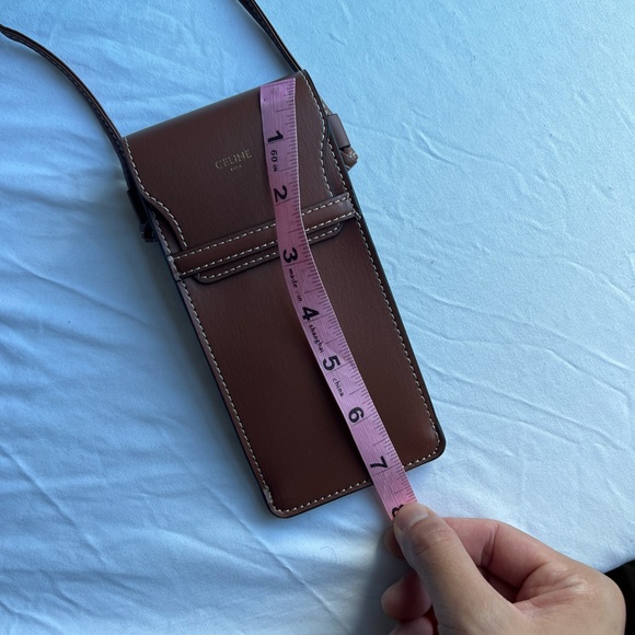 NEW Celine Brown Leather Phone Sunglass Case Pouch Crossbody limited edition - Picture 9 of 16